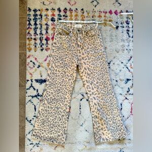 TheGREAT. Kick bell jeans leopard